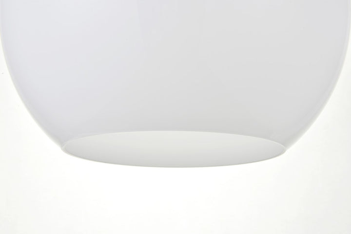 1 Light Black Pendant With Frosted White Glass