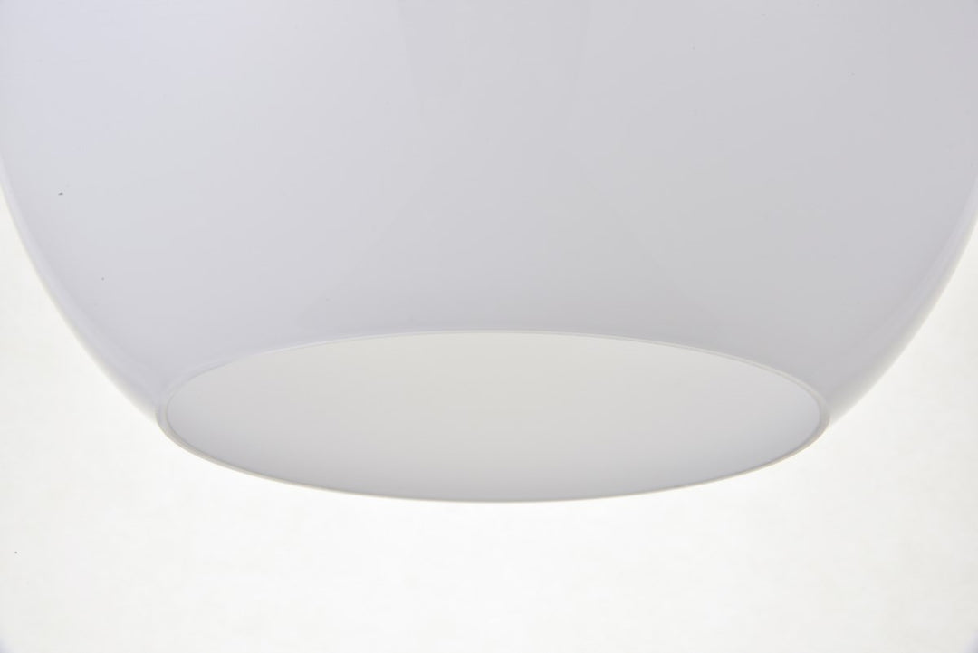 1 Light Brass Pendant With Frosted White Glass