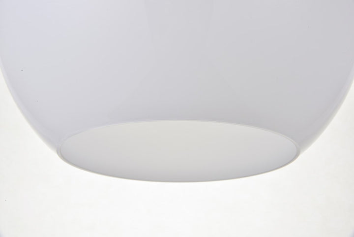 1 Light Brass Pendant With Frosted White Glass