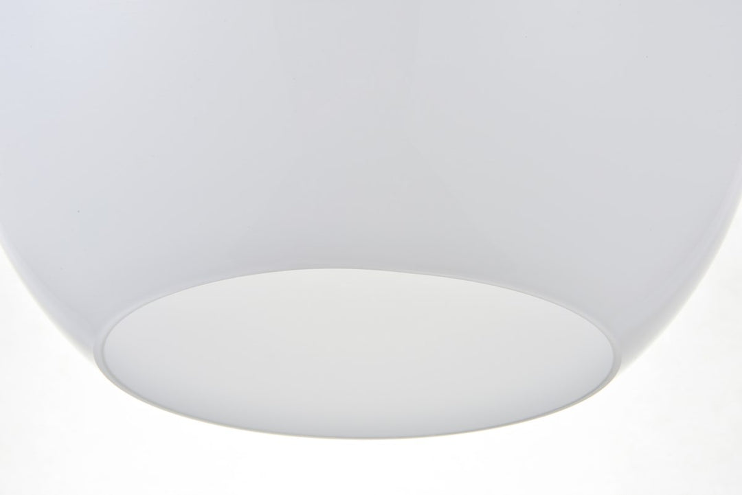 1 Light Chrome Pendant With Frosted White Glass