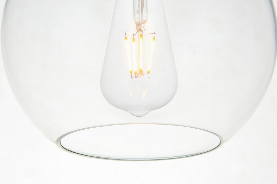 5 Lights Chrome Pendant With Clear Glass