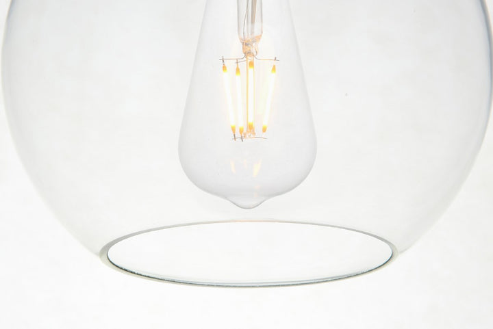5 Lights Chrome Pendant With Clear Glass