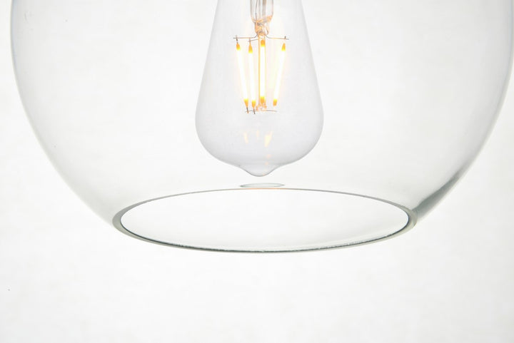 5 Lights Black Pendant With Clear Glass