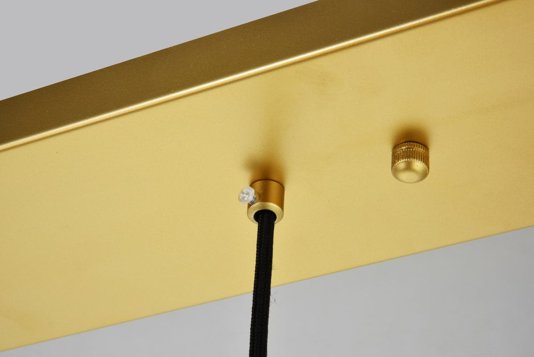 5 Lights Brass Pendant With Clear Glass