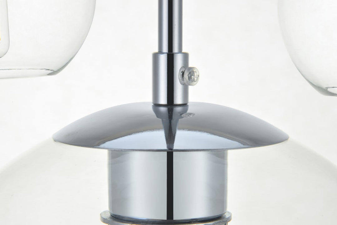 7 Lights Chrome Pendant With Clear Glass
