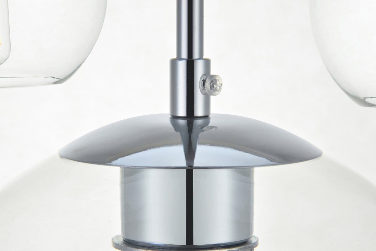 7 Lights Chrome Pendant With Clear Glass