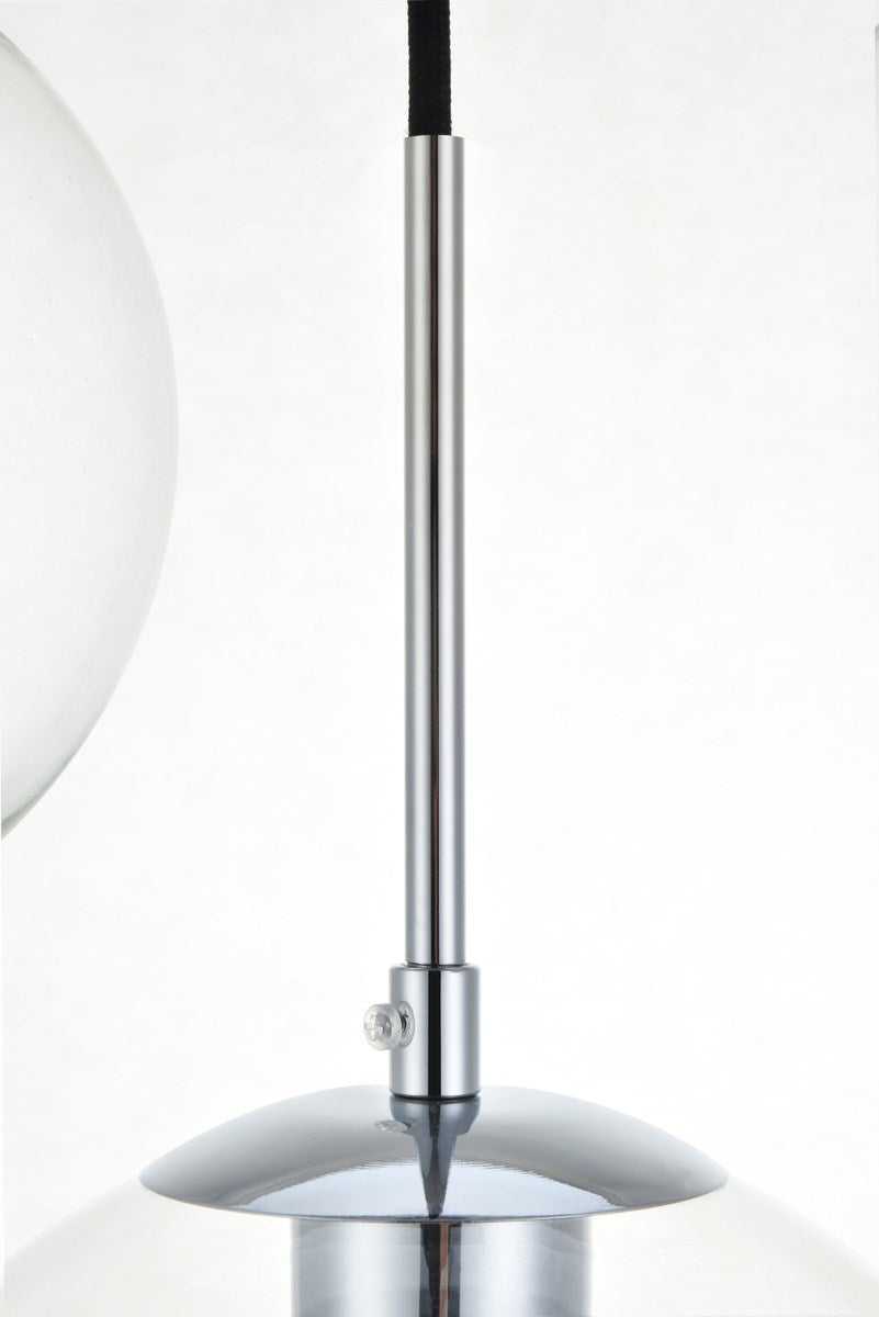 7 Lights Chrome Pendant With Clear Glass