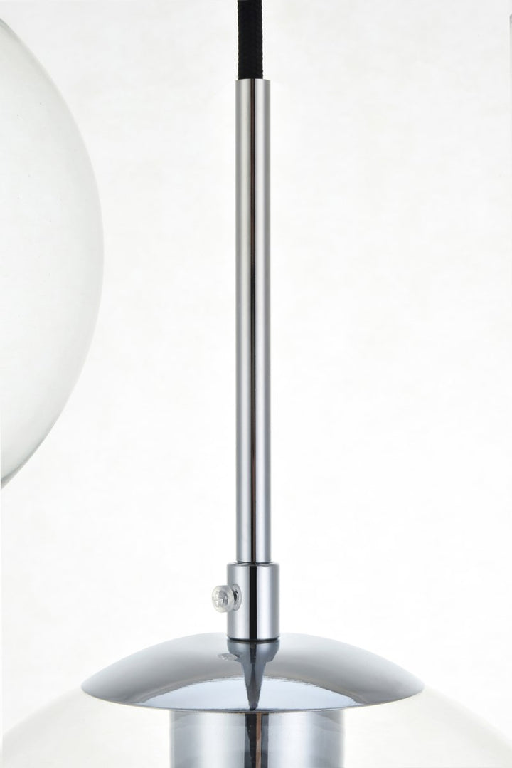 7 Lights Chrome Pendant With Clear Glass