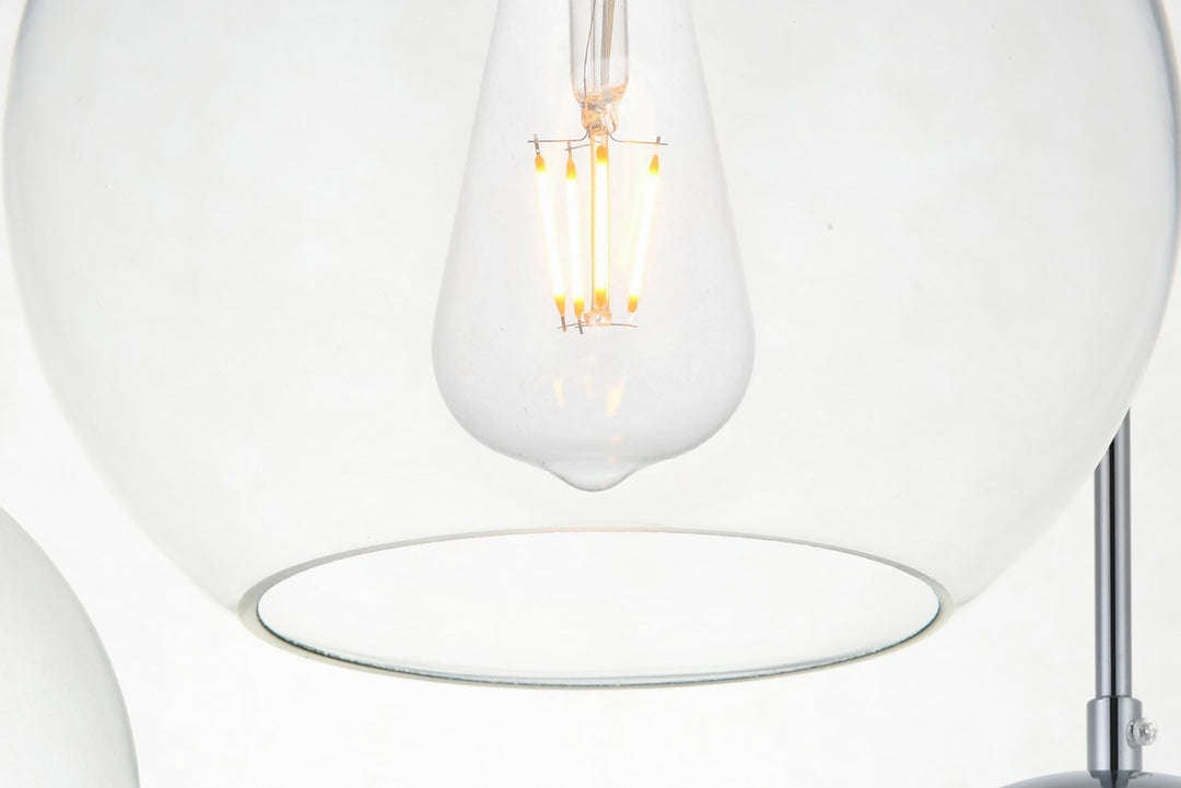 7 Lights Chrome Pendant With Clear Glass