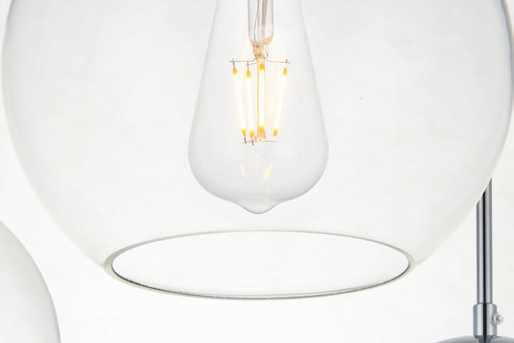 7 Lights Chrome Pendant With Clear Glass