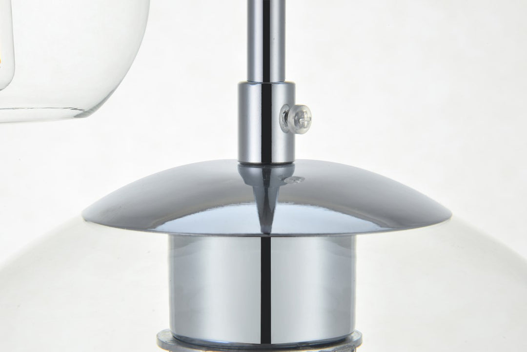 3 Lights Chrome Pendant With Clear Glass