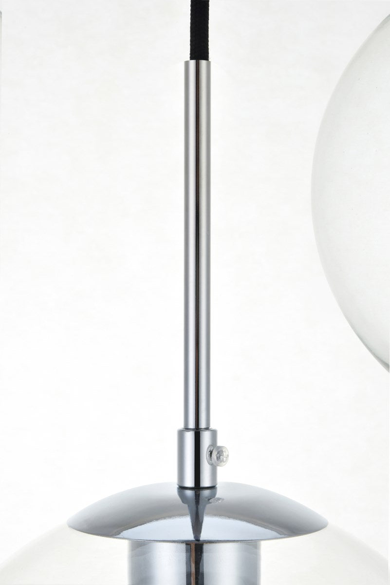 3 Lights Chrome Pendant With Clear Glass