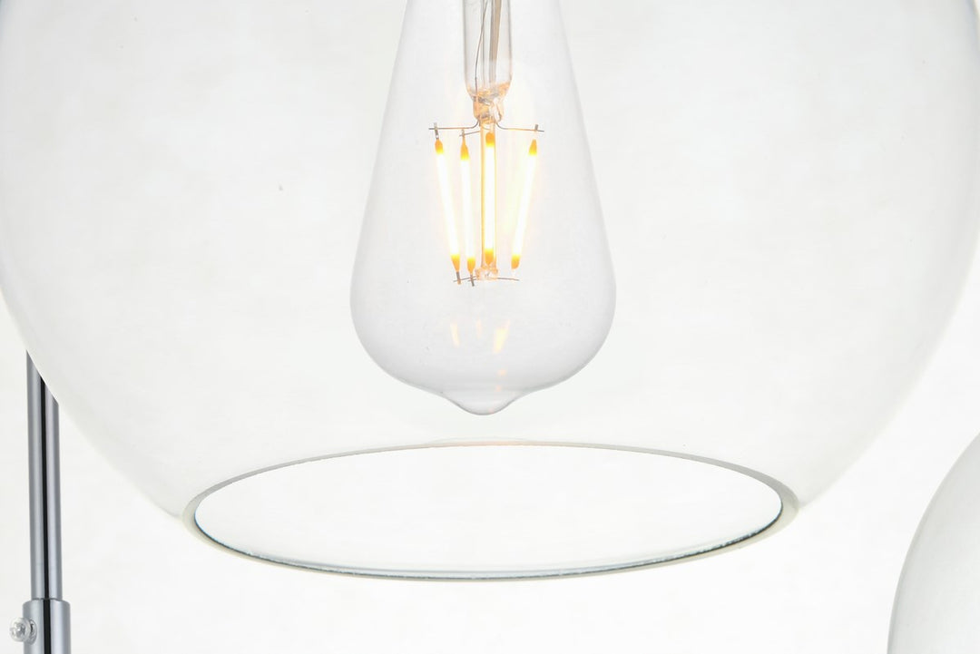 3 Lights Chrome Pendant With Clear Glass