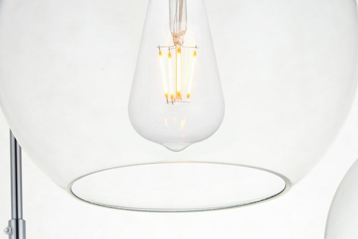 3 Lights Chrome Pendant With Clear Glass