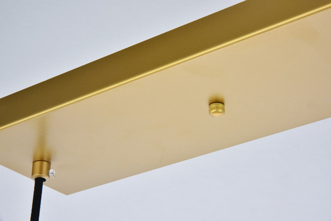 3 Lights Brass Pendant With Frosted White Glass