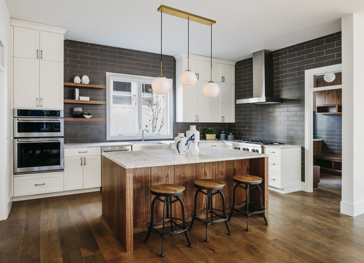 3 Lights Brass Pendant With Frosted White Glass