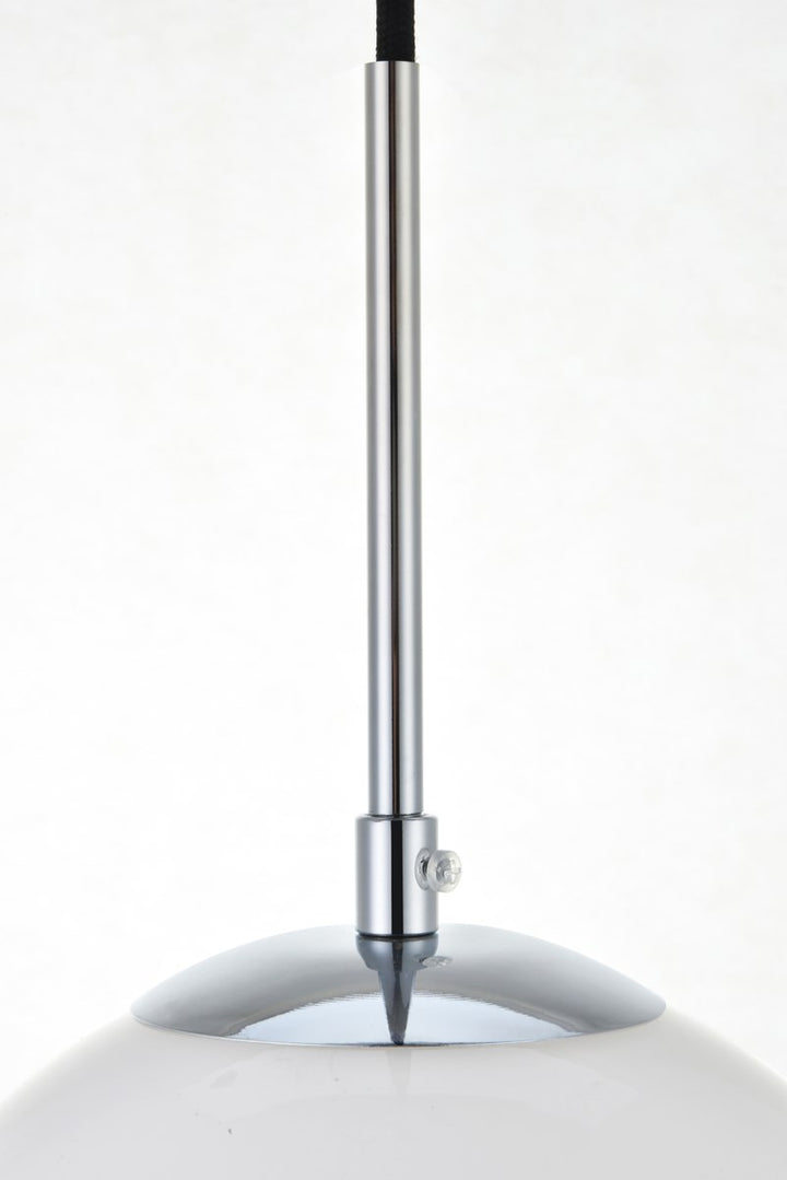 3 Lights Chrome Pendant With Frosted White Glass