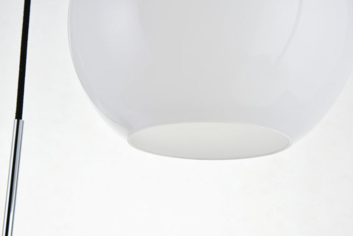 3 Lights Chrome Pendant With Frosted White Glass