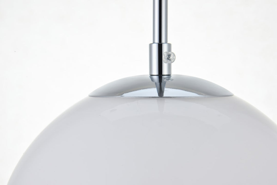 3 Lights Chrome Pendant With Frosted White Glass