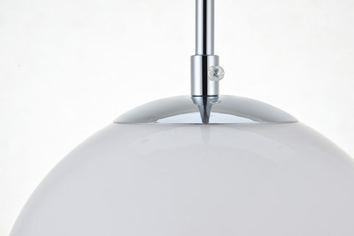 3 Lights Chrome Pendant With Frosted White Glass