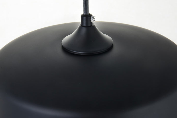 1 Light Black Pendant With Clear Glass