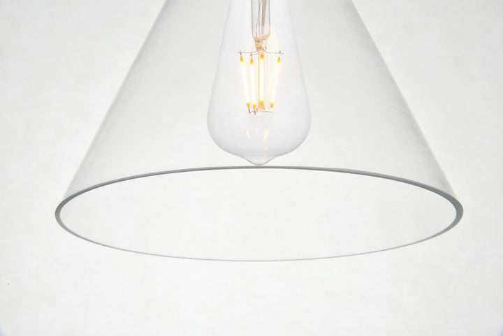 3 Lights Black Pendant With Clear Glass