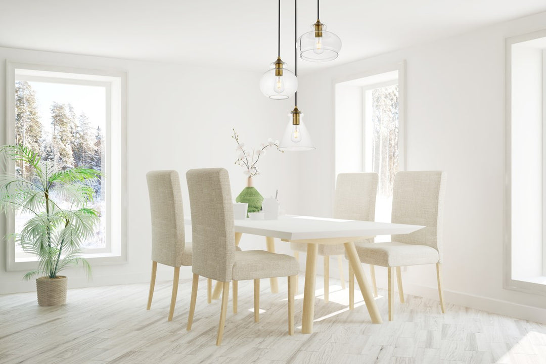 3 Lights Brass Pendant With Clear Glass