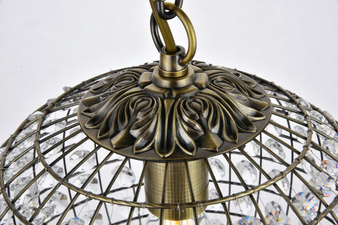 1 light 12 inch antique bronze pendant