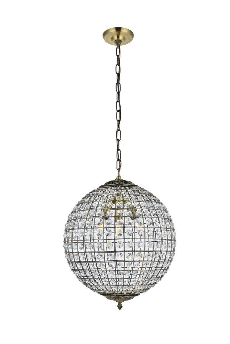 3 light 16 inch antique bronze pendant by Living District