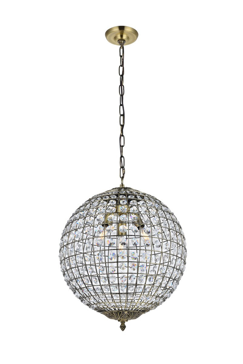 3 light 16 inch antique bronze pendant