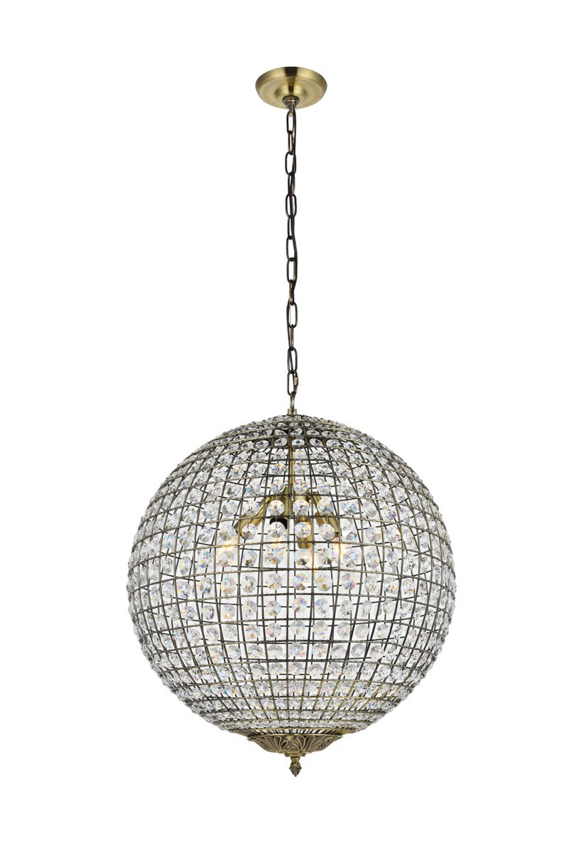 4 light 20 inch antique bronze pendant