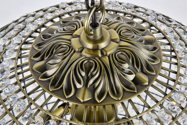 4 light 20 inch antique bronze pendant