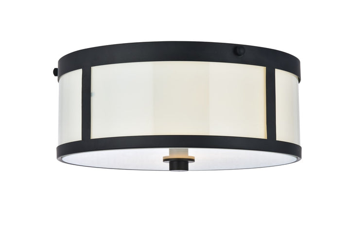2 light 12 inch flat black flush mount by Living District
