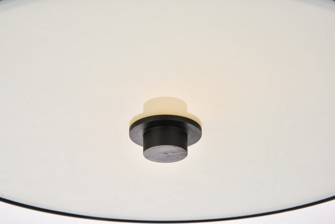 2 light 12 inch flat black flush mount