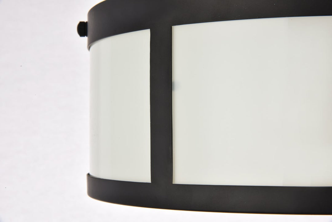 2 light 12 inch flat black flush mount