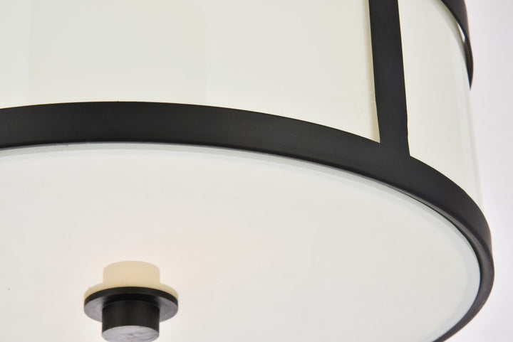 2 light 12 inch flat black flush mount