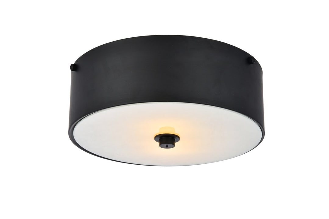 2 light 12 inch Flat Black flush mount by Living District