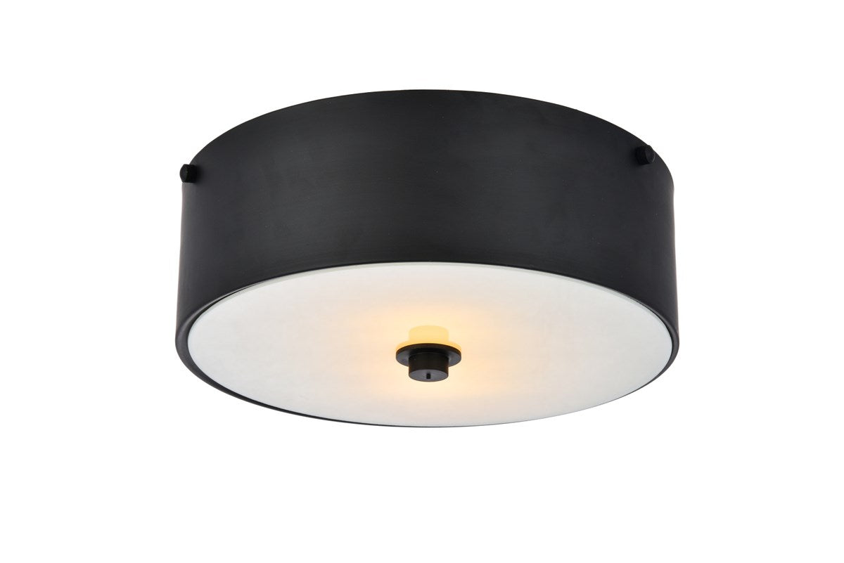 2 light 12 inch Flat Black flush mount by Living District