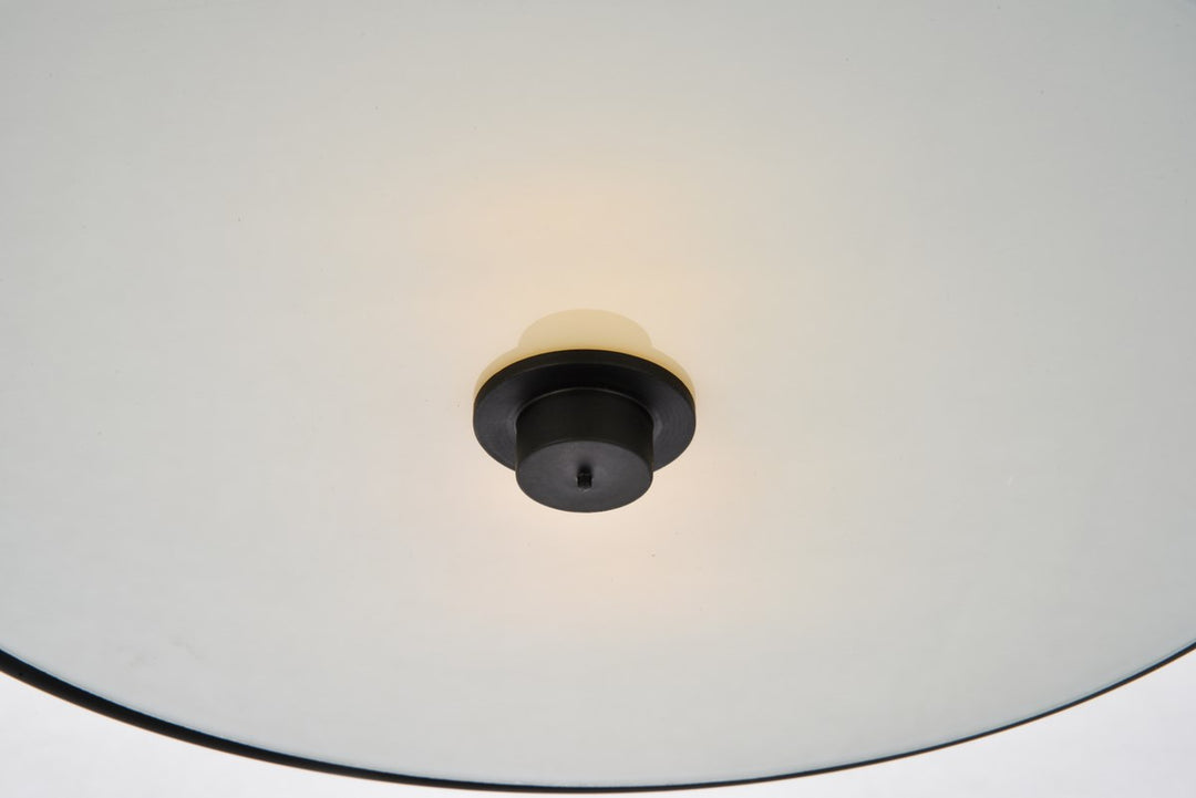 2 light 12 inch Flat Black flush mount