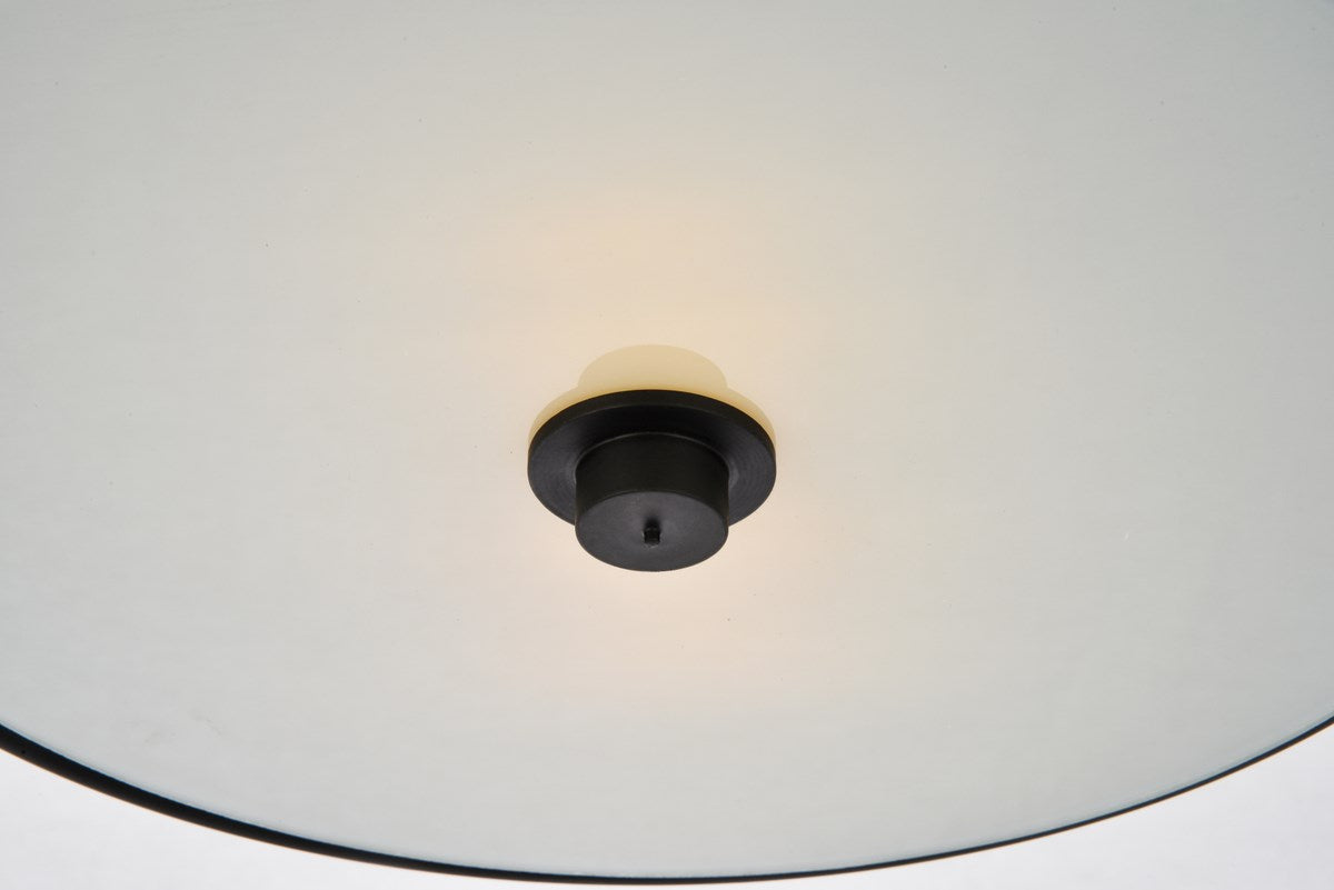 2 light 12 inch Flat Black flush mount