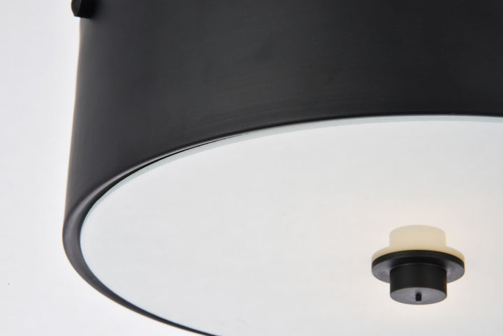 2 light 12 inch Flat Black flush mount