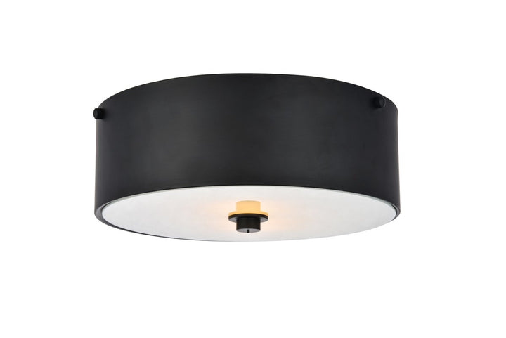 2 light 12 inch Flat Black flush mount