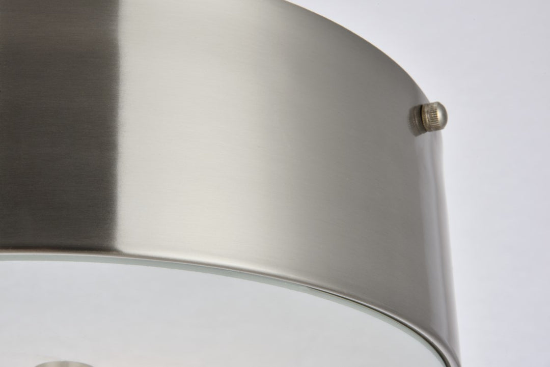 2 light 12 inch Burnished Nickel flush mount
