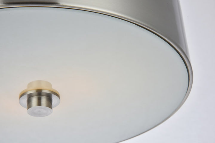 2 light 12 inch Burnished Nickel flush mount