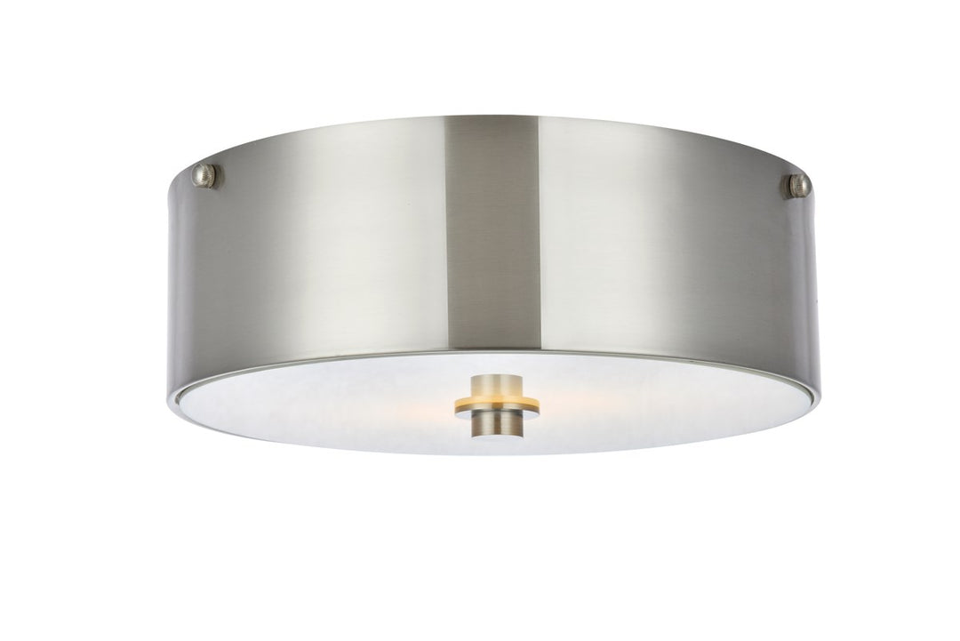 2 light 12 inch Burnished Nickel flush mount
