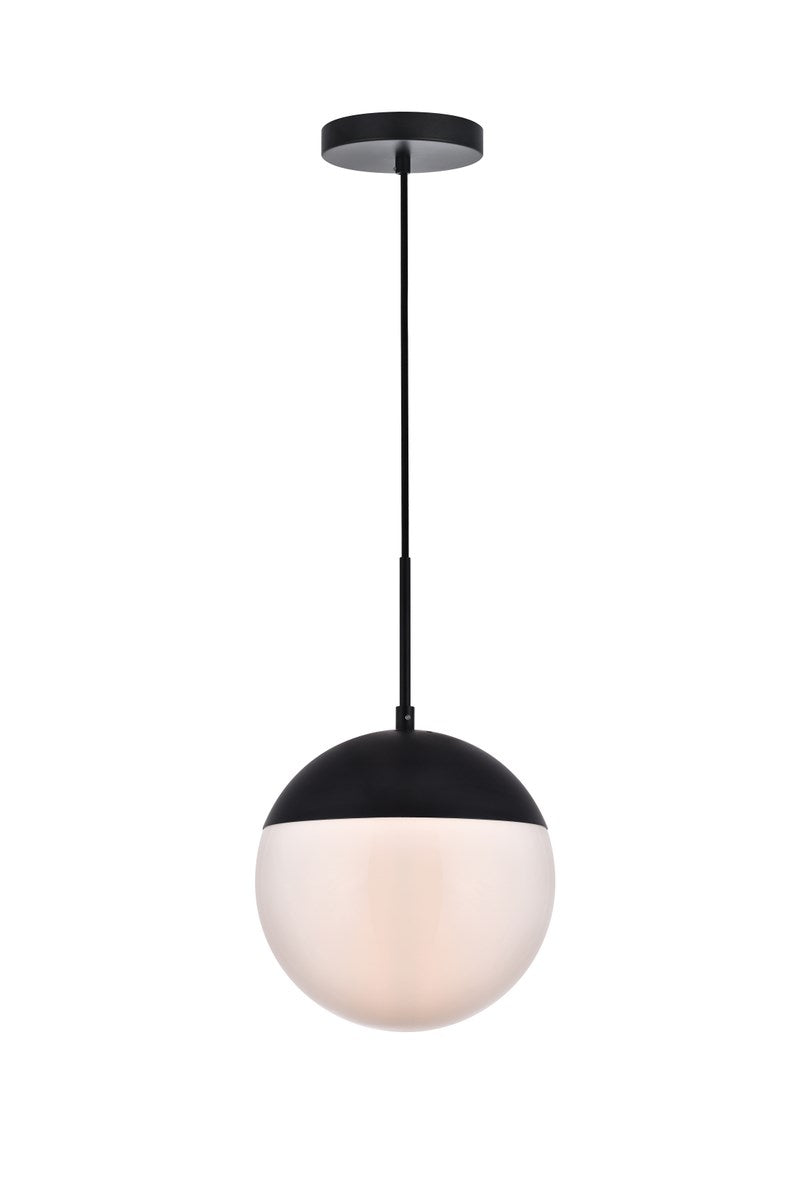 1 Light Black Pendant With Frosted White Glass by Living District