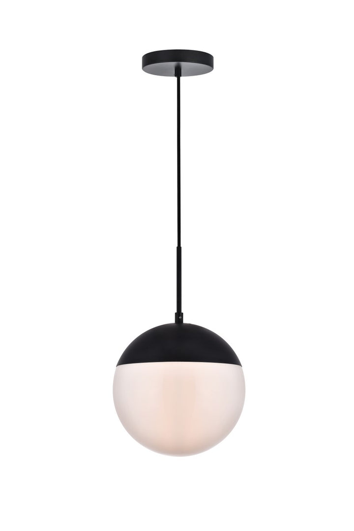 1 Light Black Pendant With Frosted White Glass by Living District