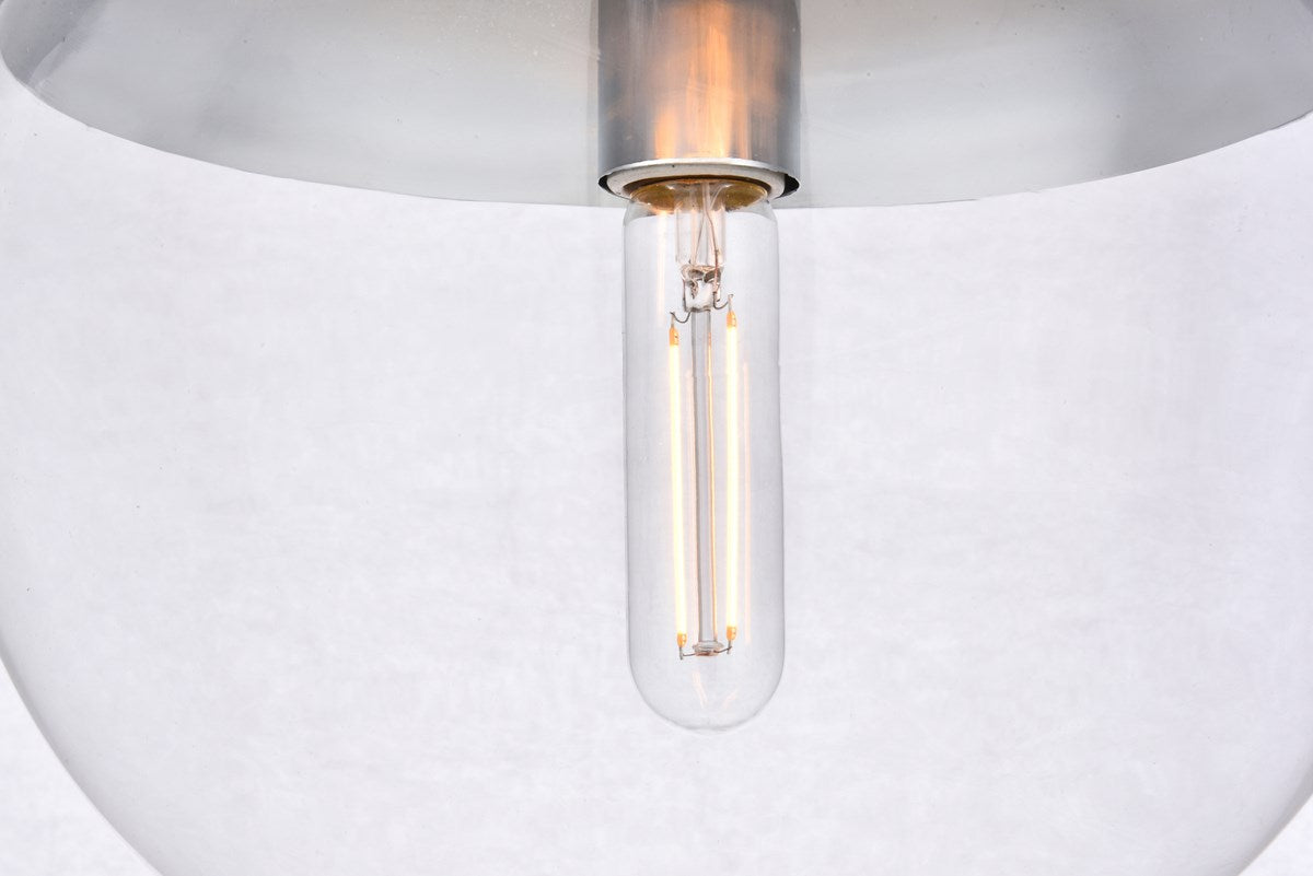 1 Light Chrome Pendant With Clear Glass