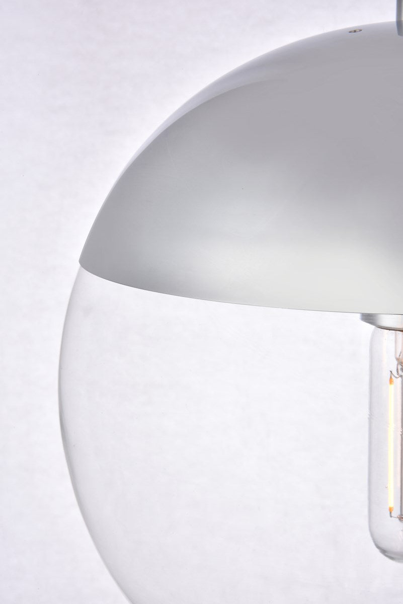 1 Light Chrome Pendant With Clear Glass
