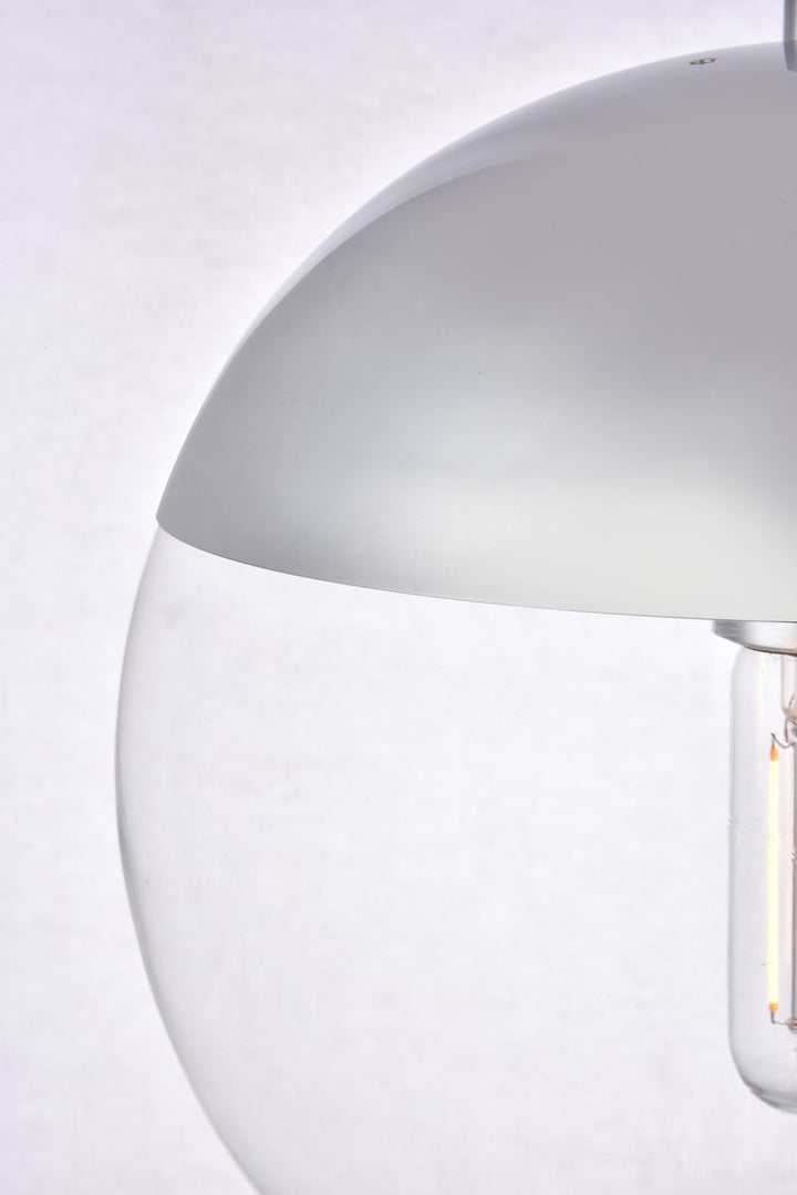 1 Light Chrome Pendant With Clear Glass